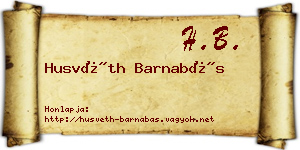 Husvéth Barnabás névjegykártya